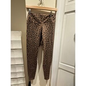 Nike Dri-FIT Women Leopard Print High Waisted Leggings Brown Black Small